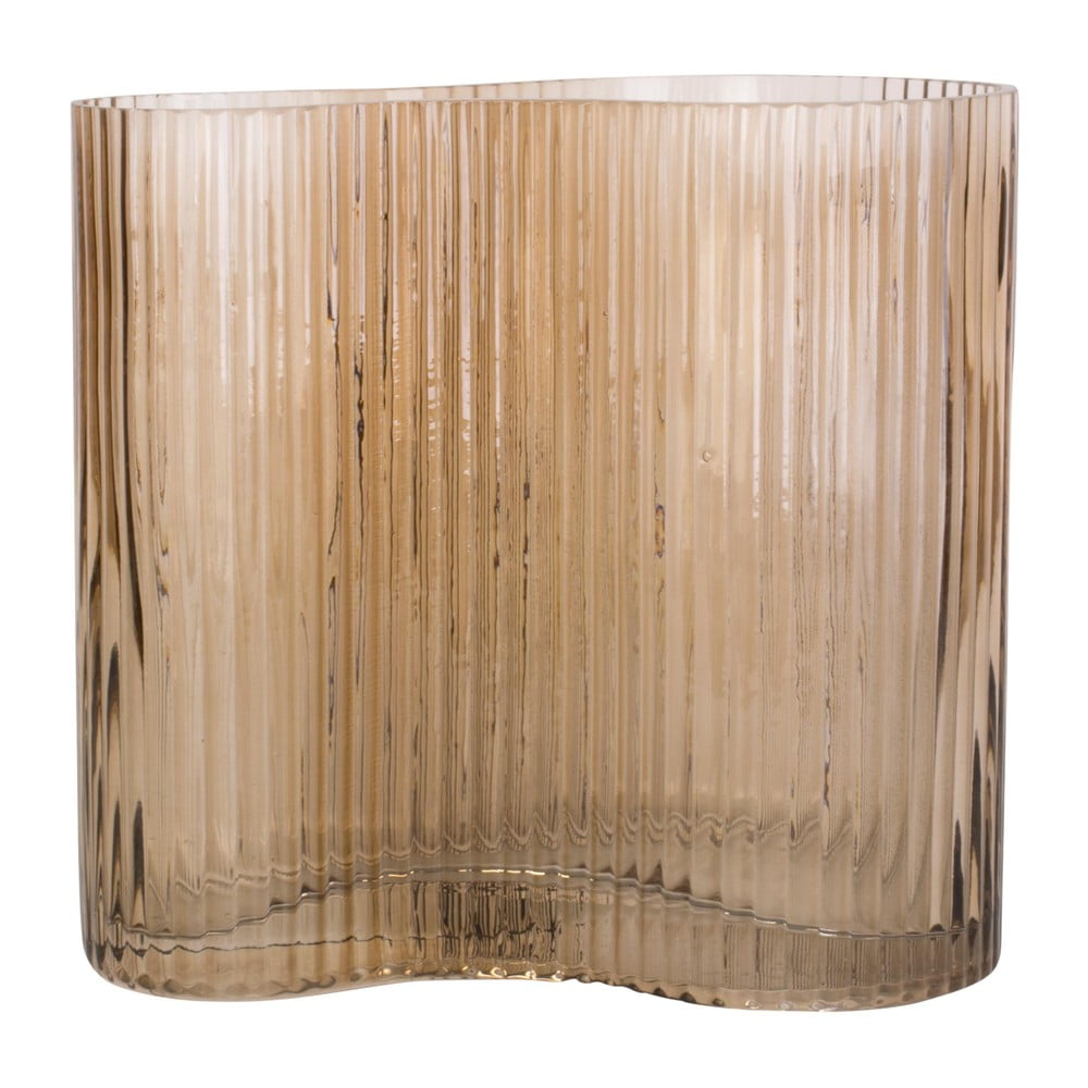 Svetlohnedá sklenená váza PT LIVING Wave výška 18 cm