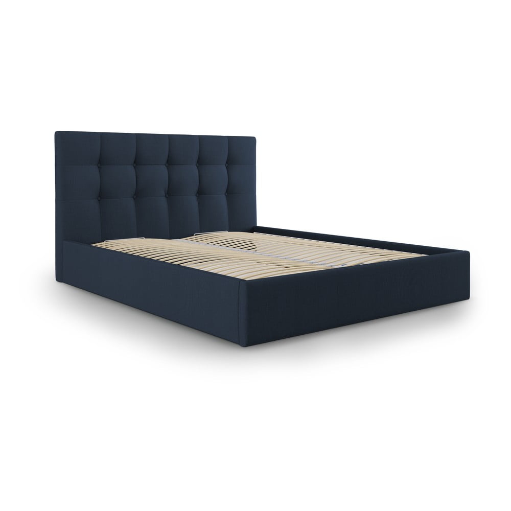 Modrá dvojlôžková posteľ Mazzini Beds Nerin 160 x 200 cm
