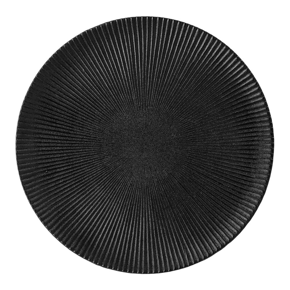 Čierny tanier z kameniny Bloomingville Neri ø 29 cm