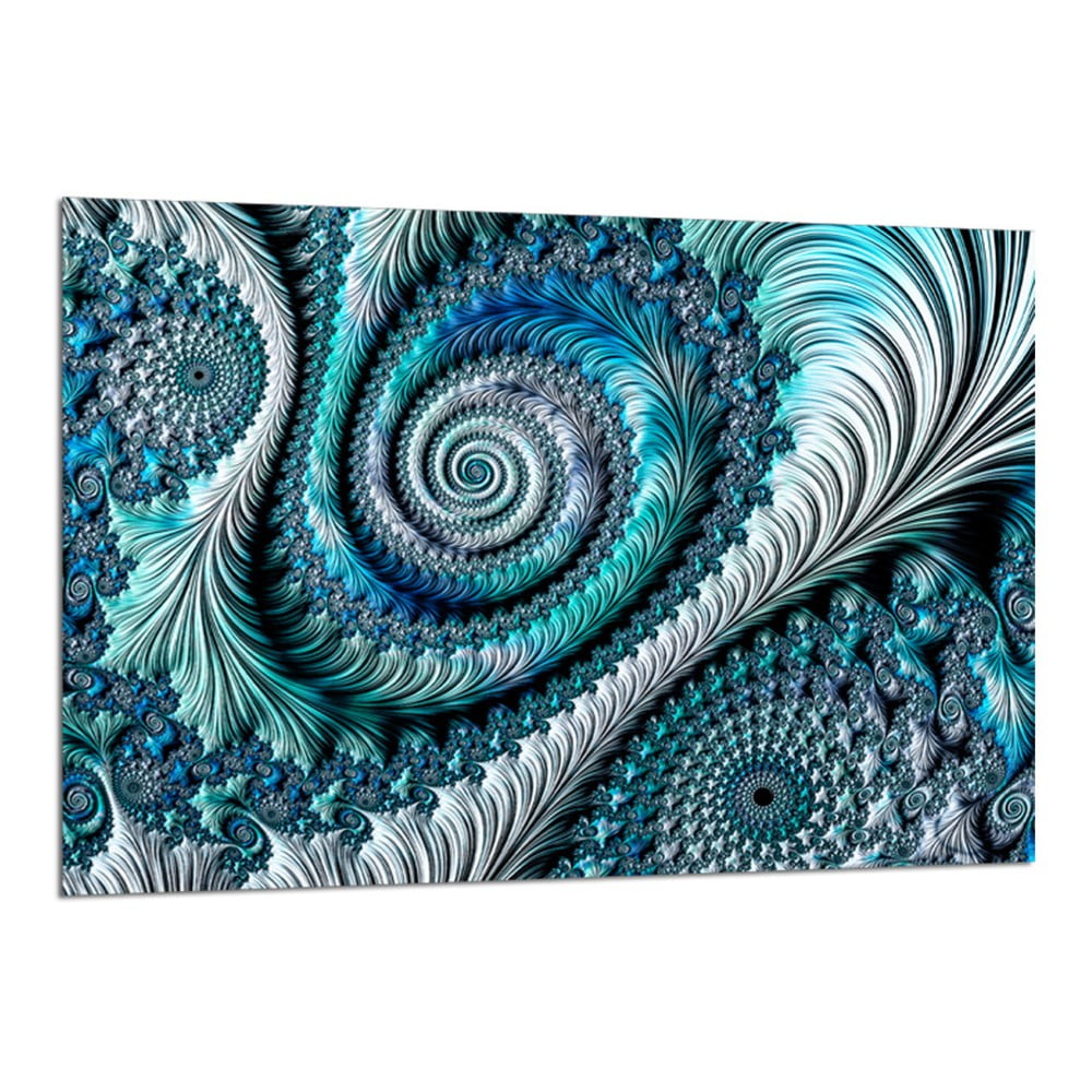 Obraz Styler Glasspik Fractal Blue 80 × 120 cm