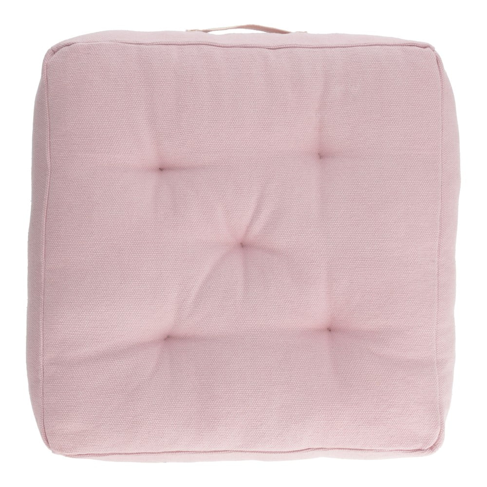 Ružový bavlnený sedák Kave Home Sarit 60 x 60 cm