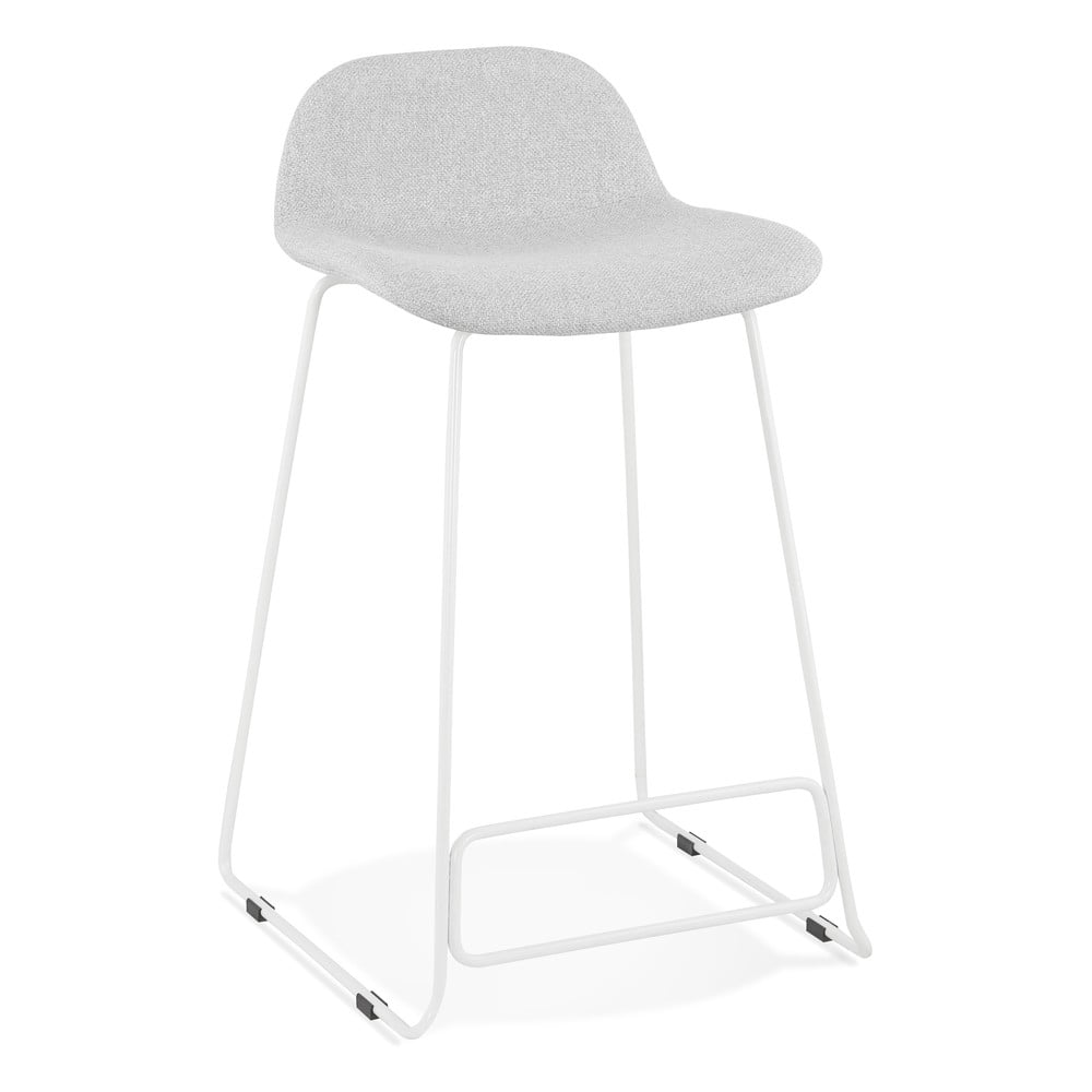 Svetlosivá barová stolička s bielymi nohami Kokoon Vancouver Mini výška sedu 66 cm