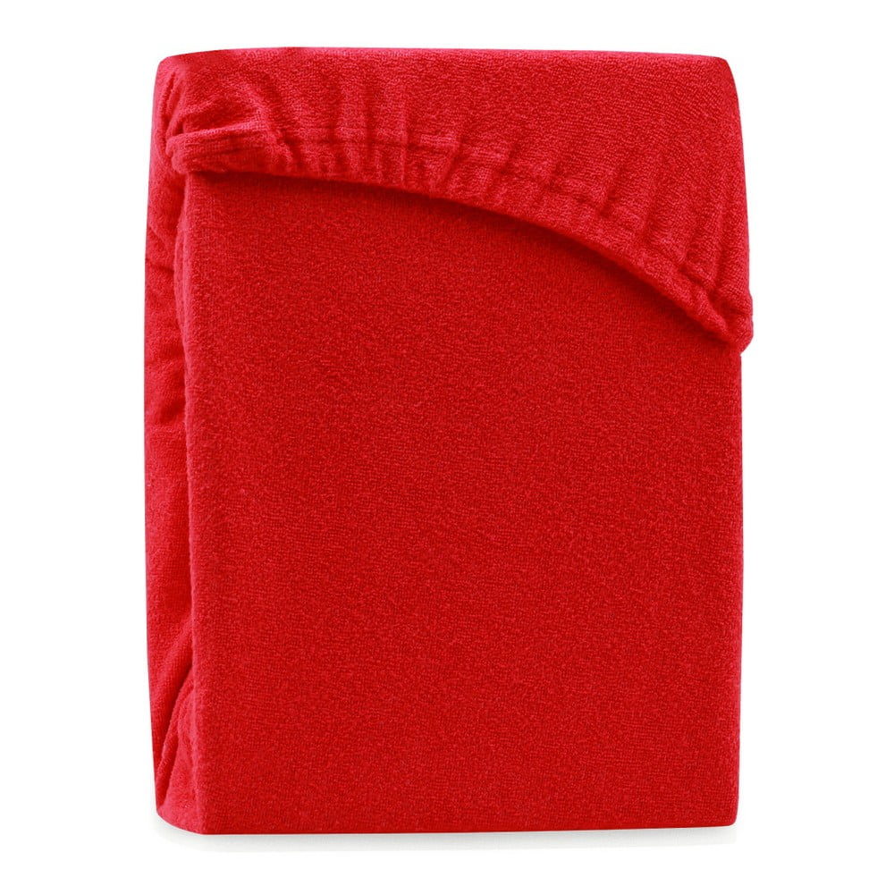 Červená elastická plachta na dvojlôžko AmeliaHome Ruby Siesta 220-240 x 220 cm