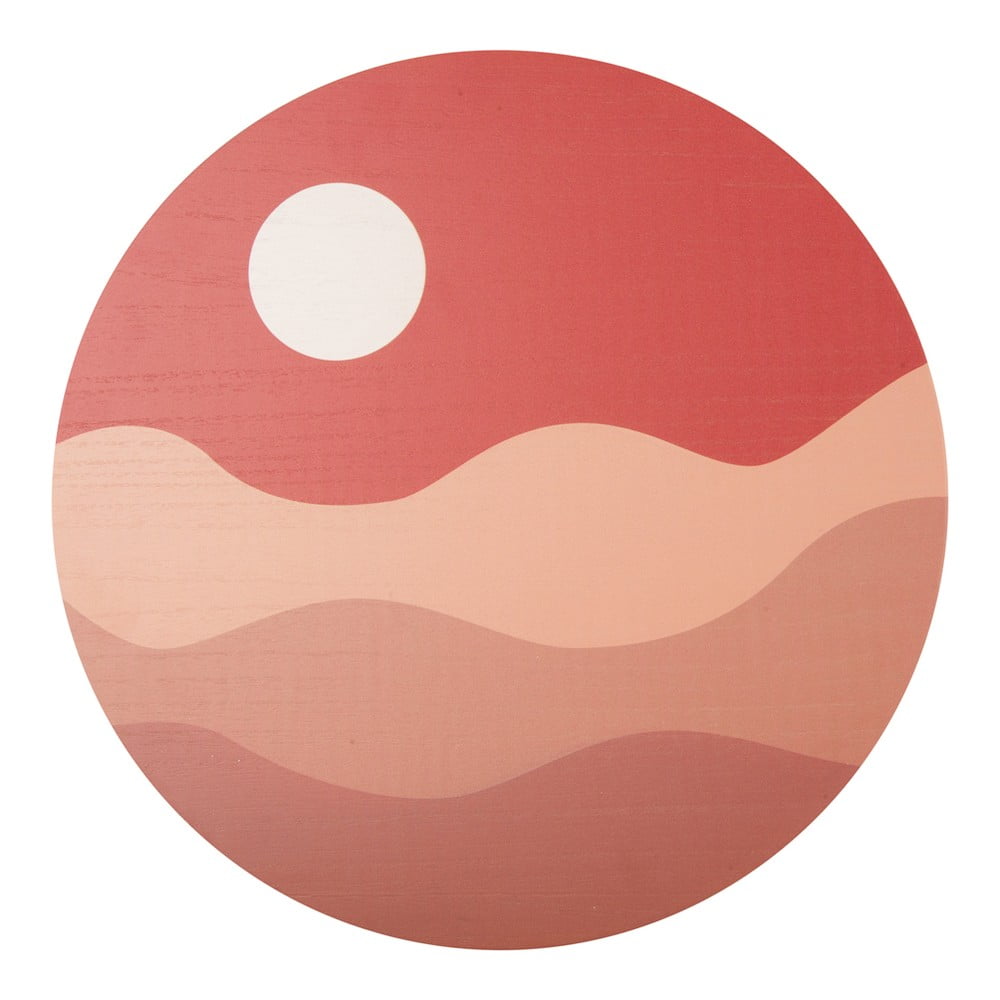 Hnedo-červený nástenný obraz PT LIVING Clay Sunset ø 40 cm