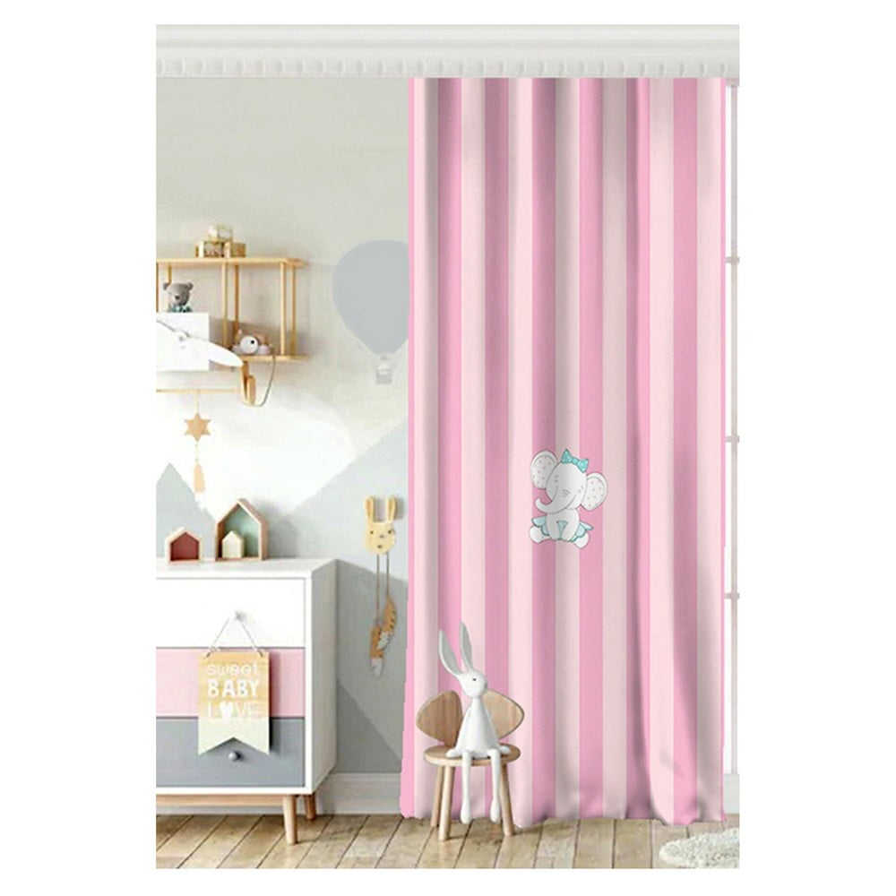 Ružový záves s prímesou bavlny Minimalist Home World 140 x 260 cm