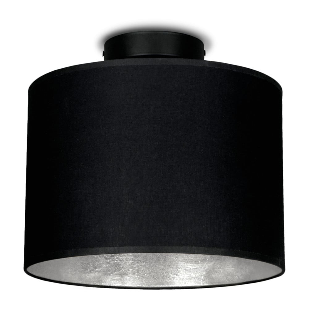 Čierne stropné svietidlo s detailom v striebornej farbe Sotto Luce MIKA Ø 25 cm