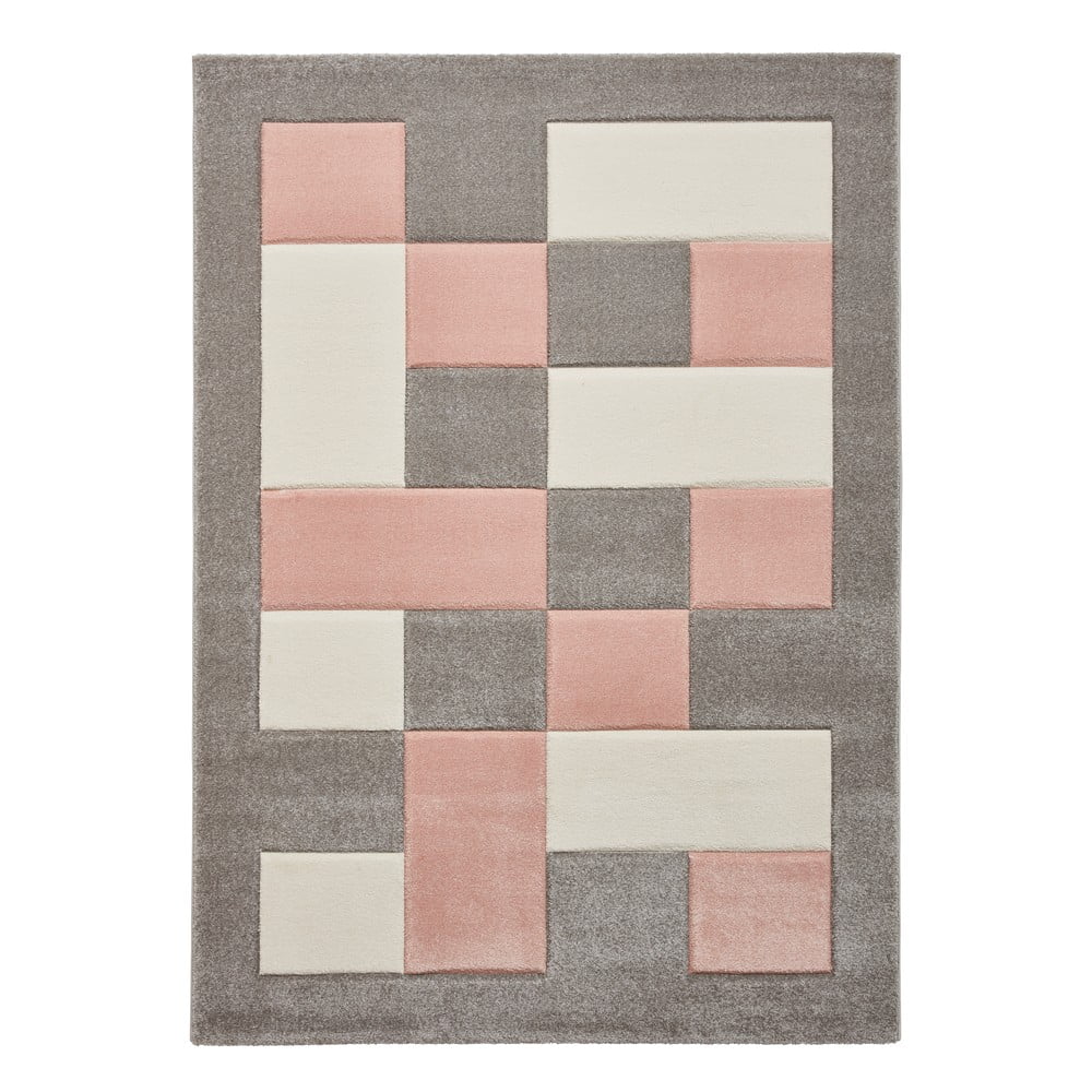 Ružovo-sivý koberec Think Rugs Brooklyn 160 x 220 cm