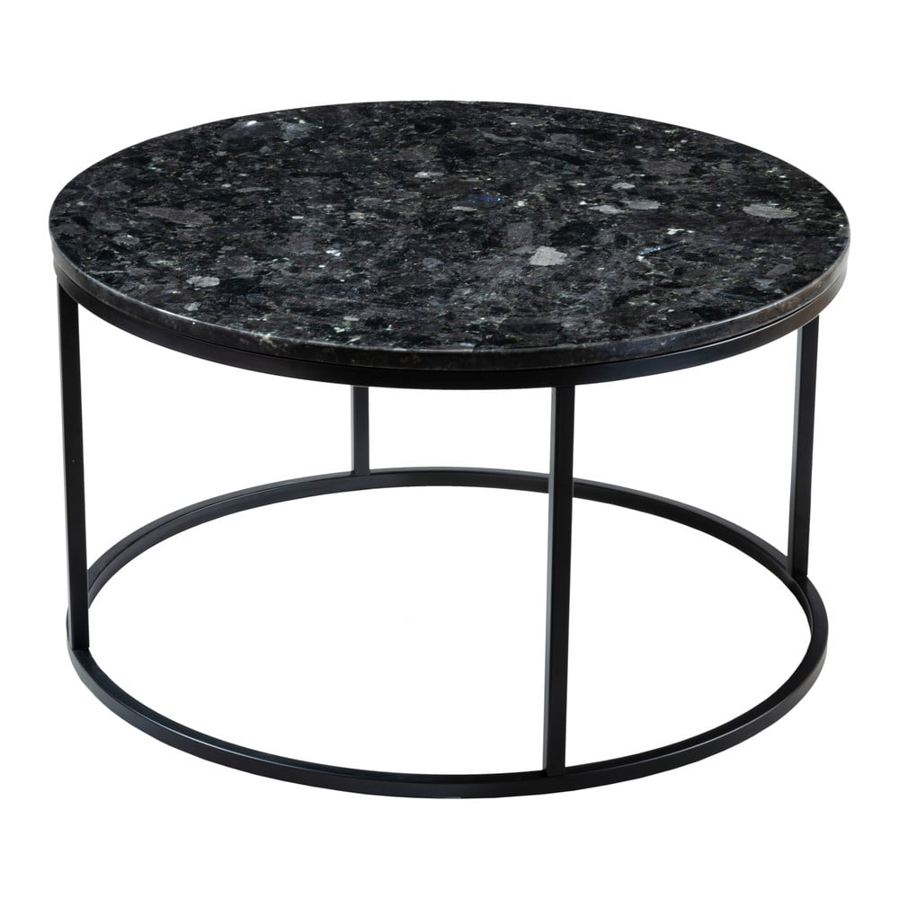 Čierny žulový konferenčný stolík RGE Black Crystal ⌀ 85 cm
