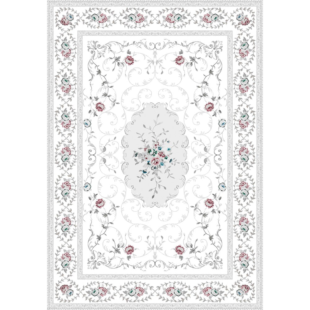 Bielo-sivý koberec Vitaus Flora 160 x 230 cm