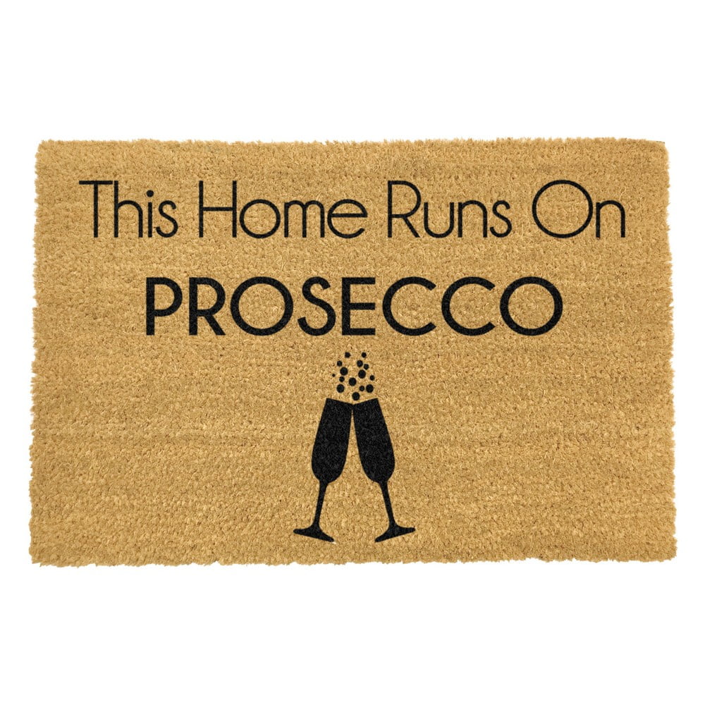 Rohožka z prírodného kokosového vlákna Artsy Doormats This Home Runs On Prosecco 40 x 60 cm