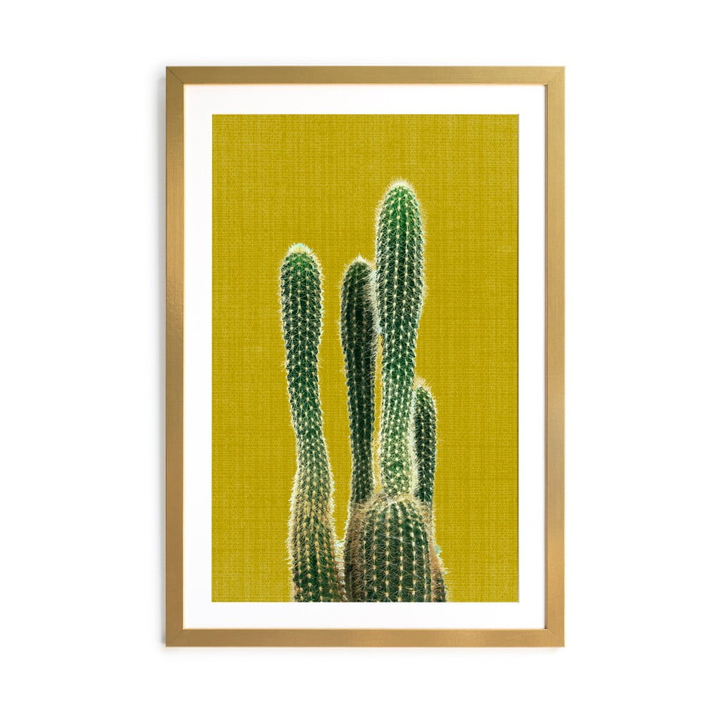 Obraz Surdic Mustard Background Cactus 40 × 60 cm