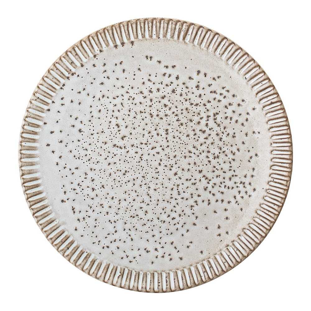 Sivo-biely kameninový tanier Bloomingville Thea ø 20 cm