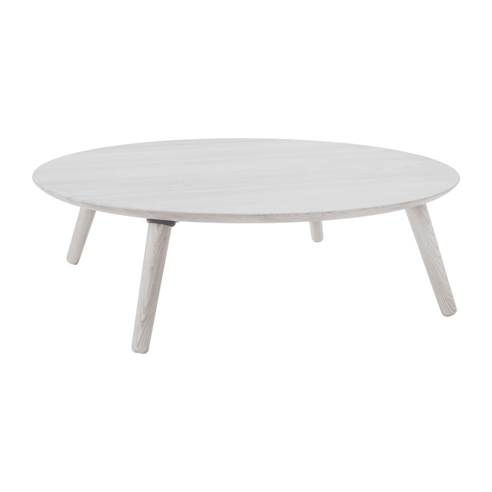 Biely konferenčný stolík z jaseňového dreva Ragaba Contrast Slice ⌀ 100 cm