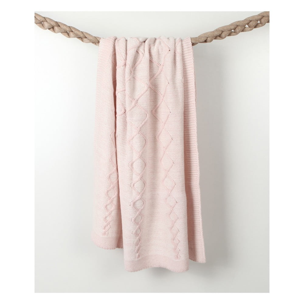 Ružová detská deka s prímesou bavlny Homemania Decor Baby Baby 90 x 90 cm