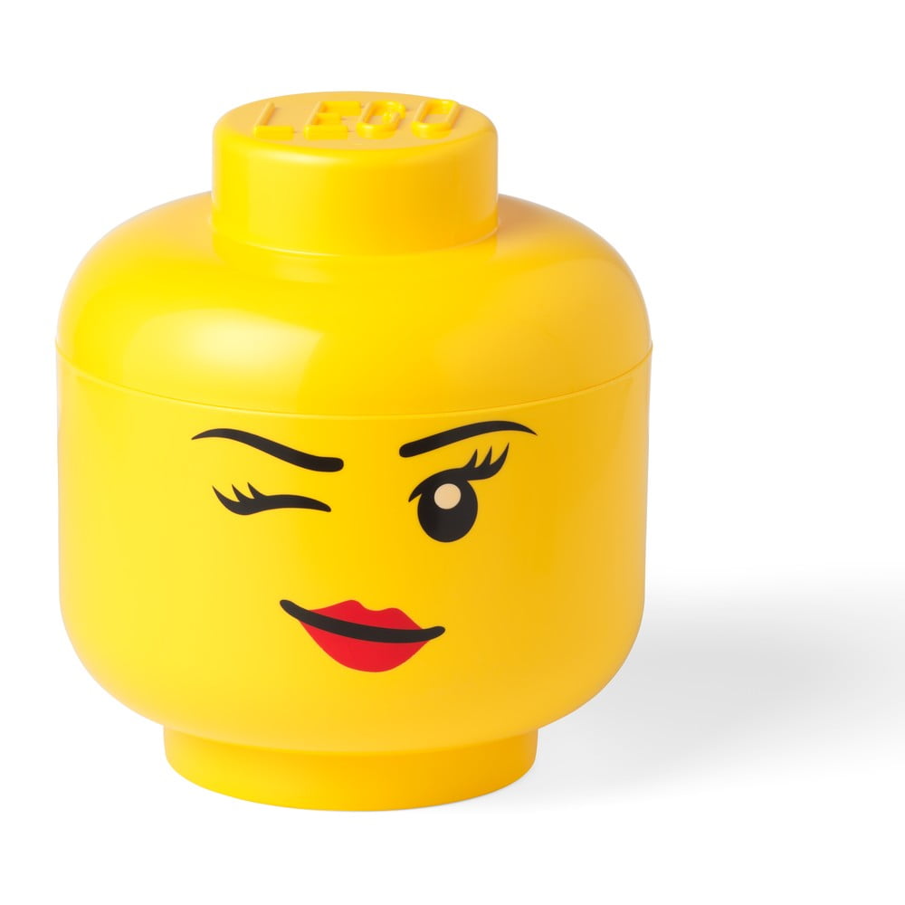 Žltý úložný box v tvare hlavy LEGO® Winky ⌀ 242 cm