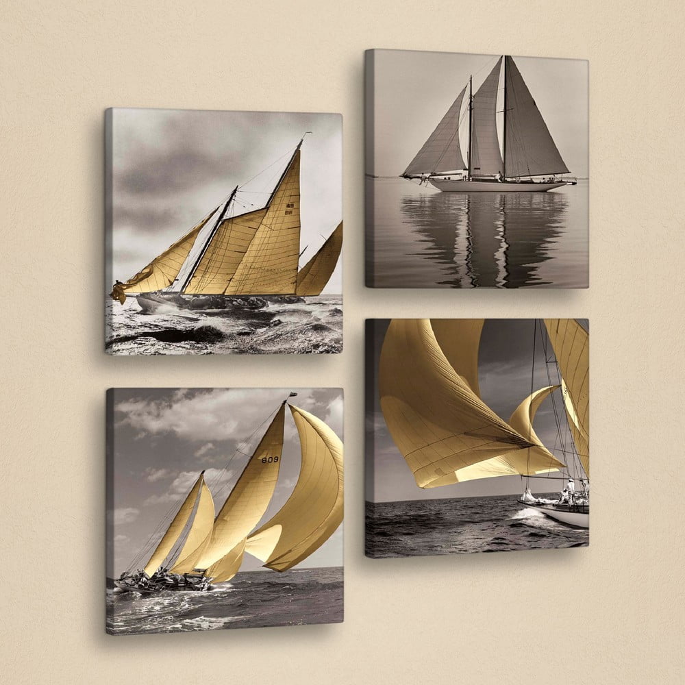 Dekoratívny viacdielny obraz Boats 33 × 33 cm