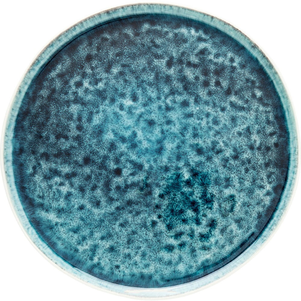 Modrý kameninový tanier Kare Design Mustique ⌀ 27 cm