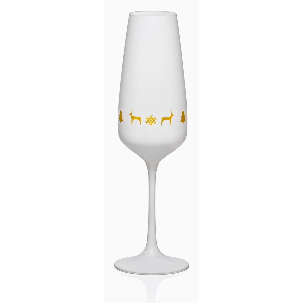 Súprava 6 bielych pohárov na šampanské Crystalex Nordic Vintage 190 ml