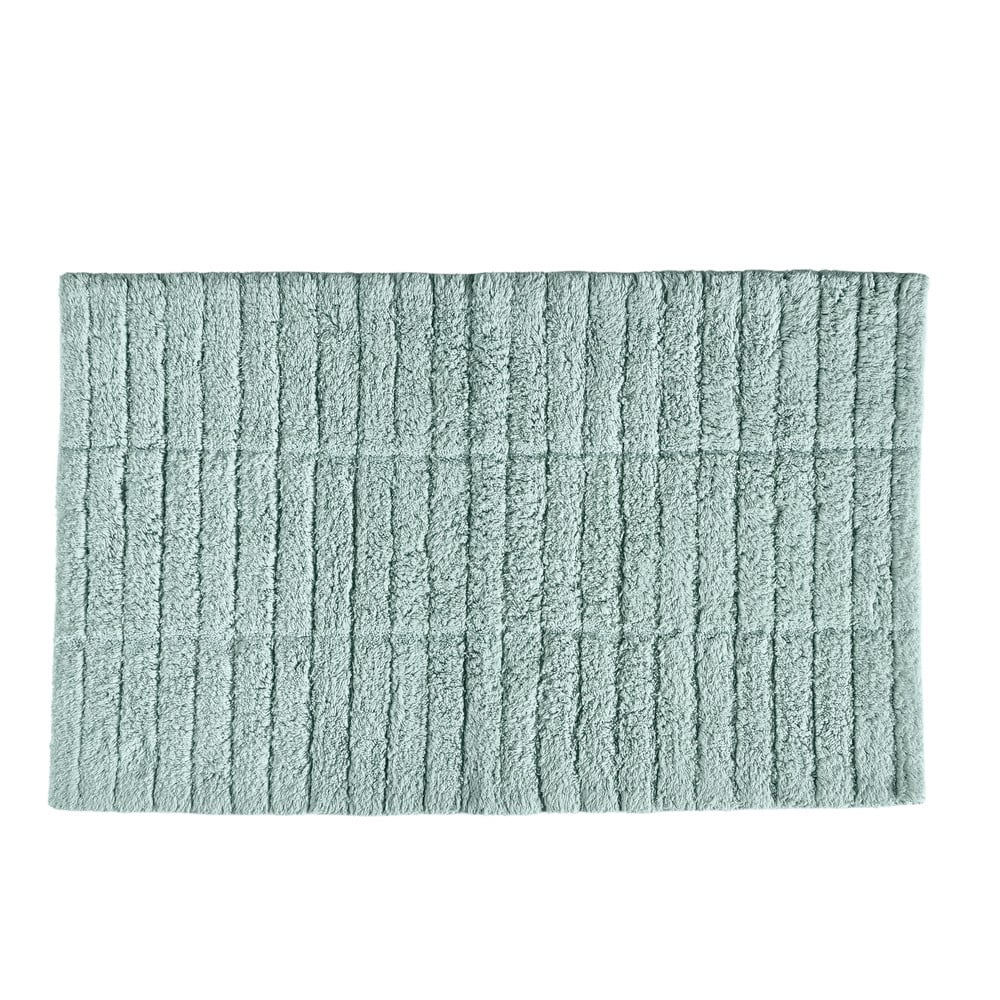 Svetlozelená bavlnená kúpeľňová predložka Zone Tiles 80 x 50 cm