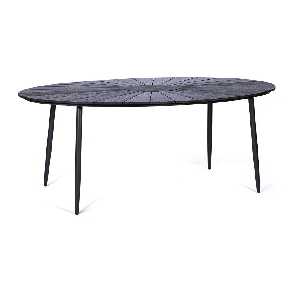Čierny záhradný stôl s artwood doskou Bonami Selection Marienlist 190 x 115 cm