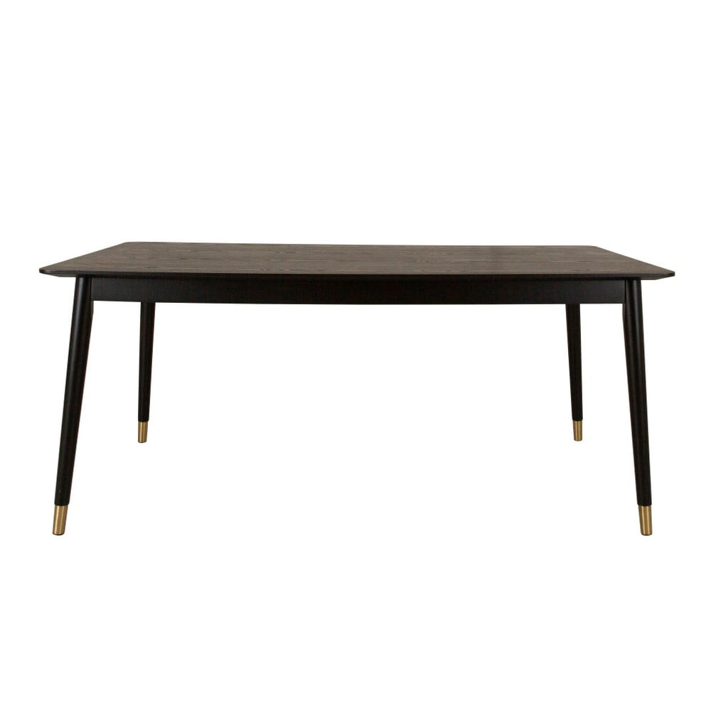Čierny jedálenský stôl z kaučukového dreva Canett Nelly 180 x 90 cm