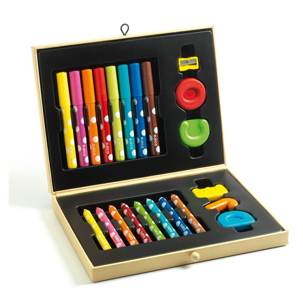 Výtvarnícky kufrík s pastelkami a fixkami Djeco