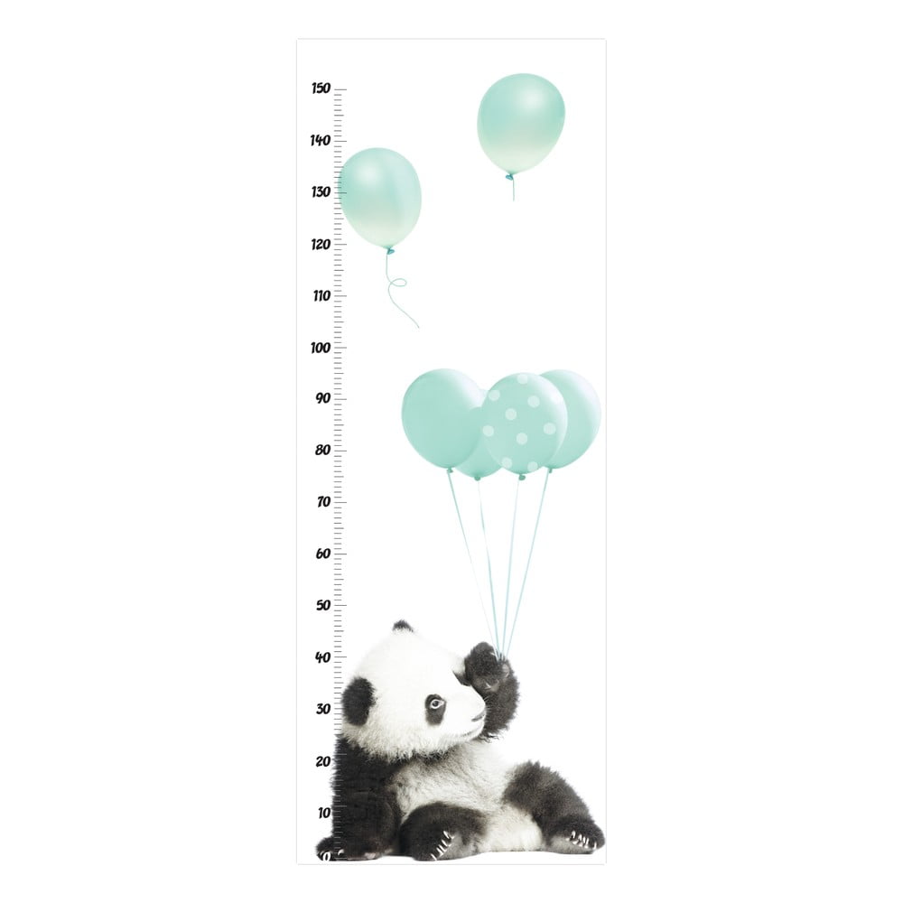 Nástenná samolepka s meradlom výšky Dekornik Minty Panda 60 x 160 cm