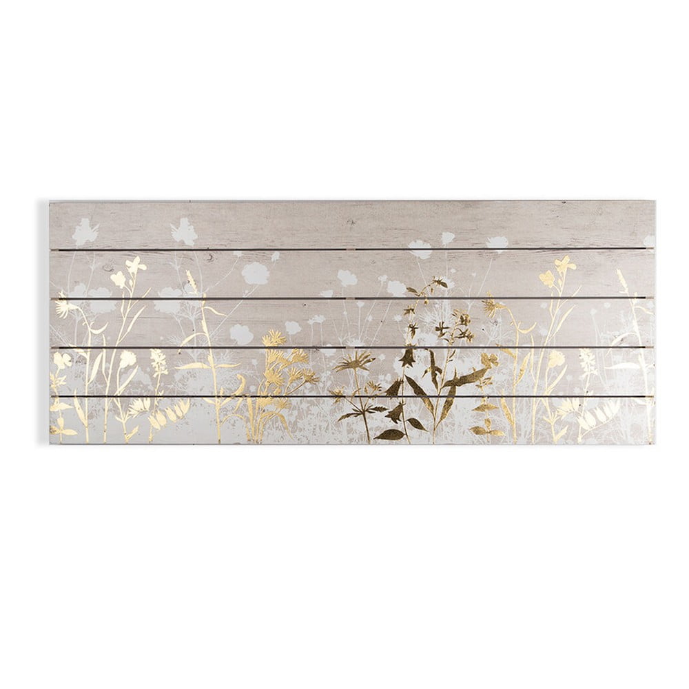 Drevený obraz Graham  Brown Metallix Wood Meadow 100 × 40 cm