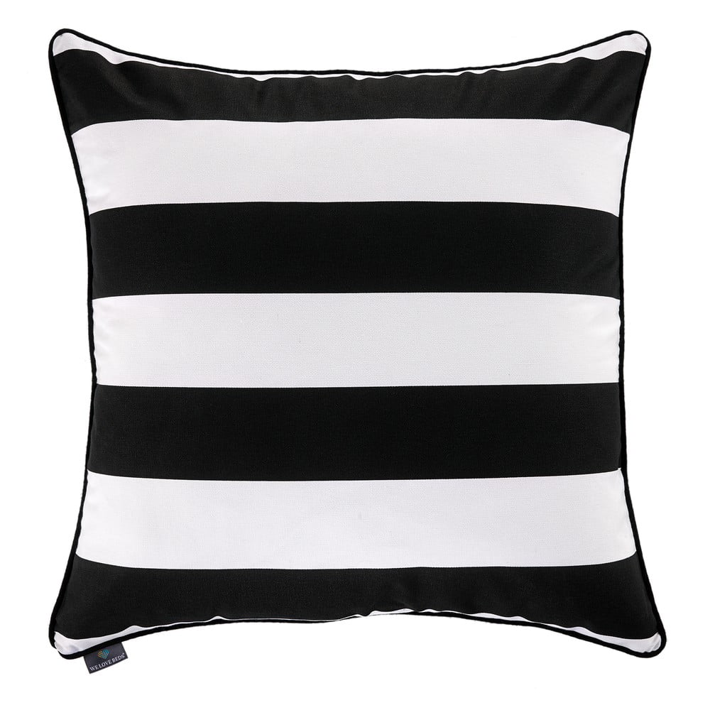 Čierno-biela obliečka na vankúš WeLoveBeds Belts 60 × 60 cm