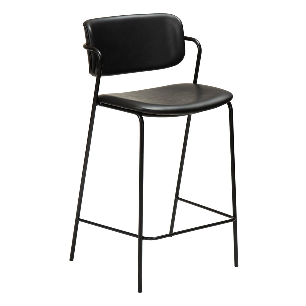 Čierna barová stolička z imitácie kože DAN-FORM Denmark Zed výška 955 cm