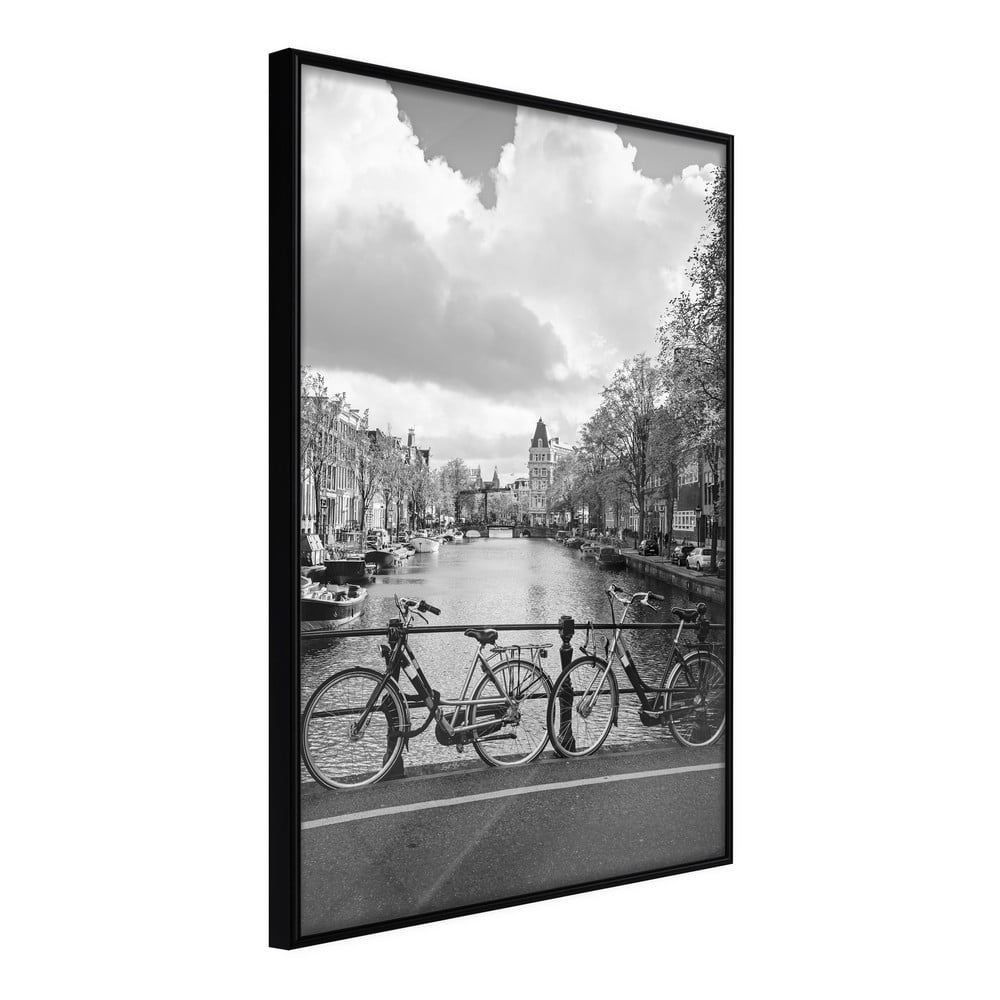 Plagát v ráme Artgeist Bicycles Against Canal 20 x 30 cm