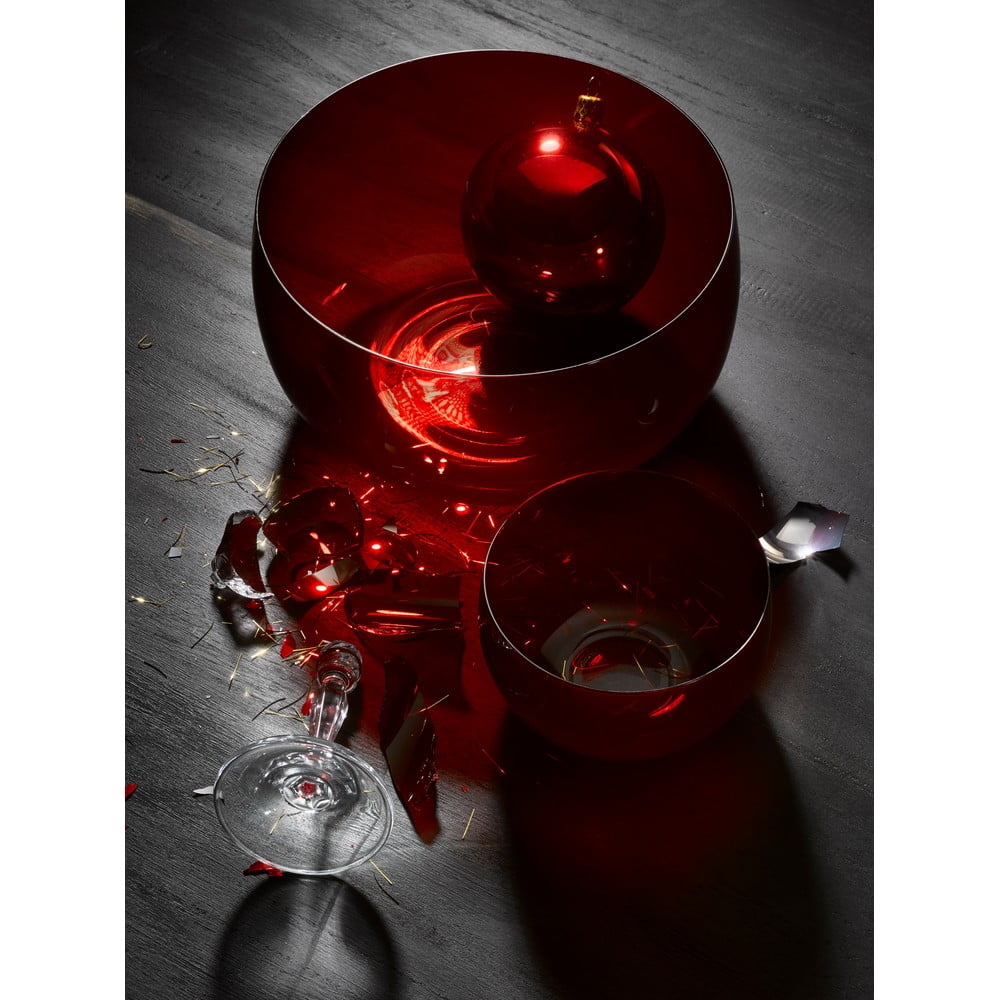 Súprava 6 červených sklenených mís Crystalex Extravagance ø 2195 cm