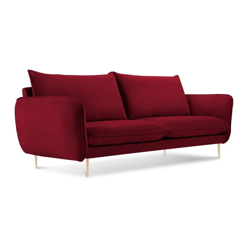 Červená pohovka so zamatovým poťahom Cosmopolitan Design Florence160 cm