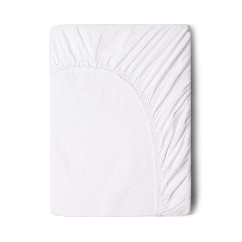 Biela bavlnená elastická plachta Good Morning 160 x 200 cm