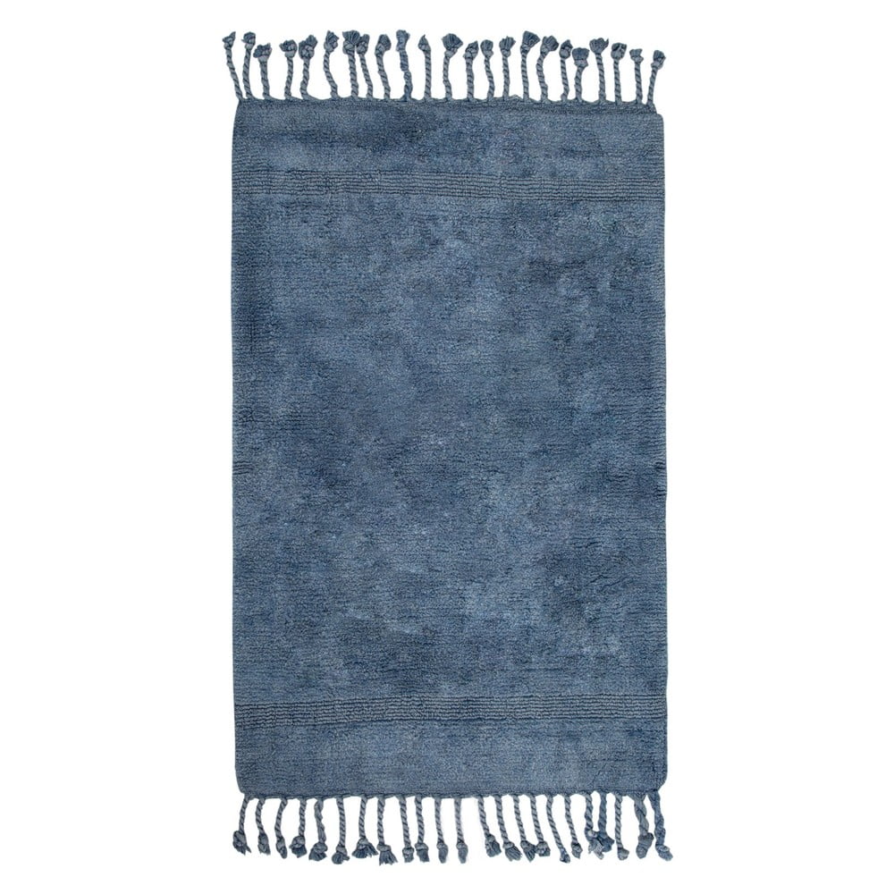 Modrá bavlnená kúpeľňová predložka Irya Home Collection Paloma 70 x 110 cm