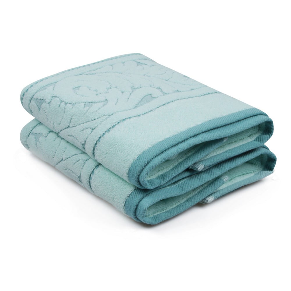 Sada 2 mentolovozelených bavlnených ručníku Sultan 50 × 90 cm