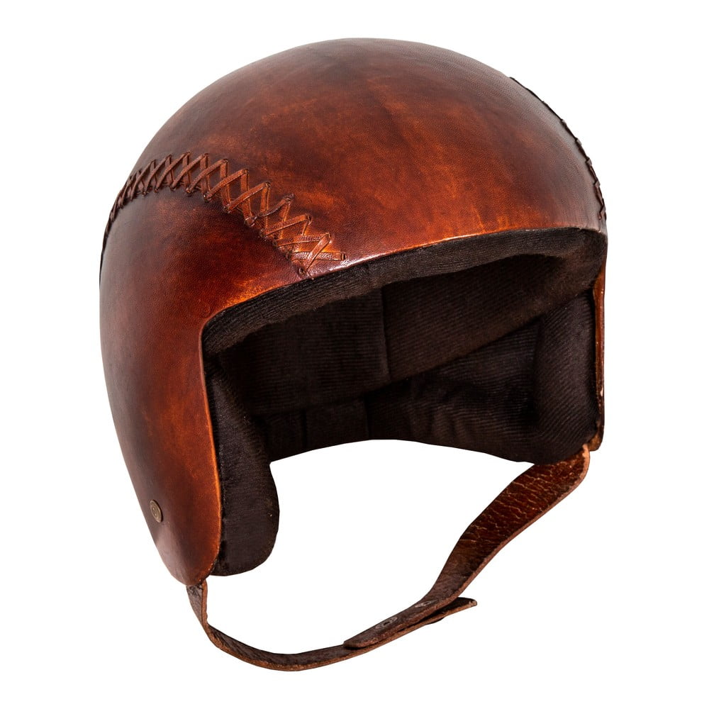 Kožená dekorácia v tvare helmy Antic Line casque 20 x 23 cm