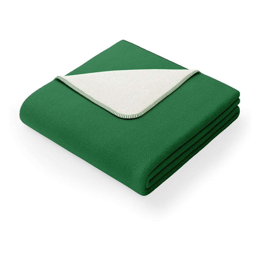 Zelená deka s prímesou bavlny AmeliaHome Virkkuu 150 x 200 cm