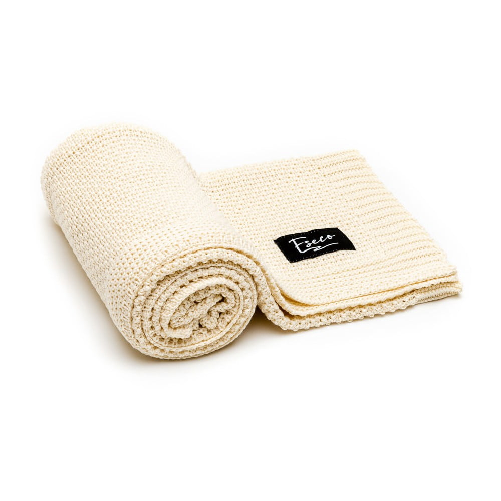Krémovobiela detská pletená deka ESECO Spring 80 x 100 cm