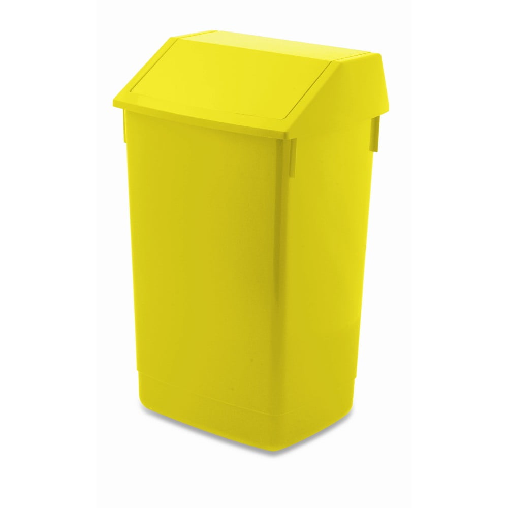 Žltý odpadkový kôš s vyklápacím vrchnákom Addis 41 x 335 x 68 cm