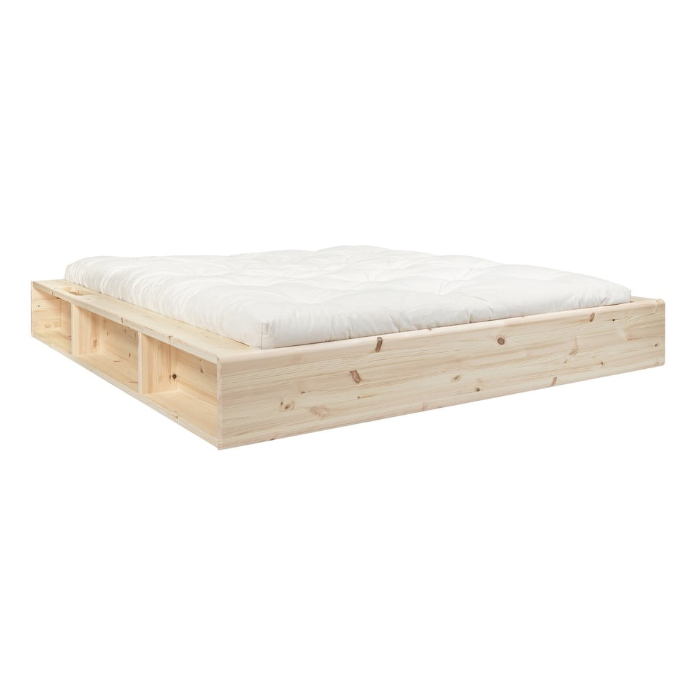 Dvojlôžková posteľ z masívneho dreva s úložným priestorom a futonom Double Latex Karup Design Ziggy 180 x 200 cm