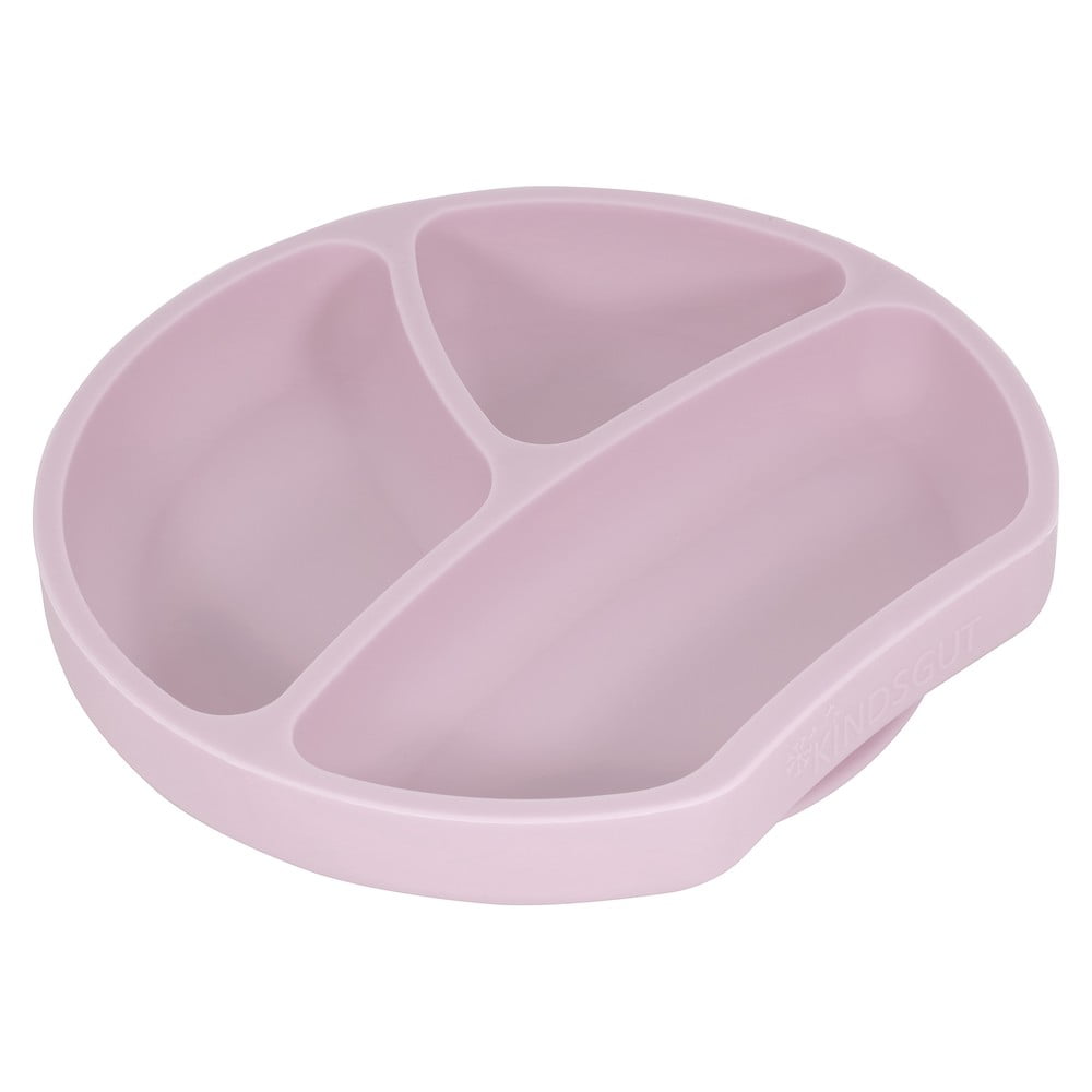 Ružový silikónový detský tanier Kindsgut Plate ø 20 cm