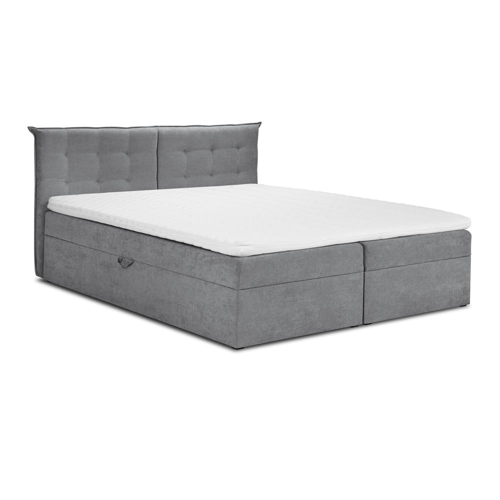 Sivá dvojlôžková posteľ Mazzini Beds Echaveria 140 x 200 cm