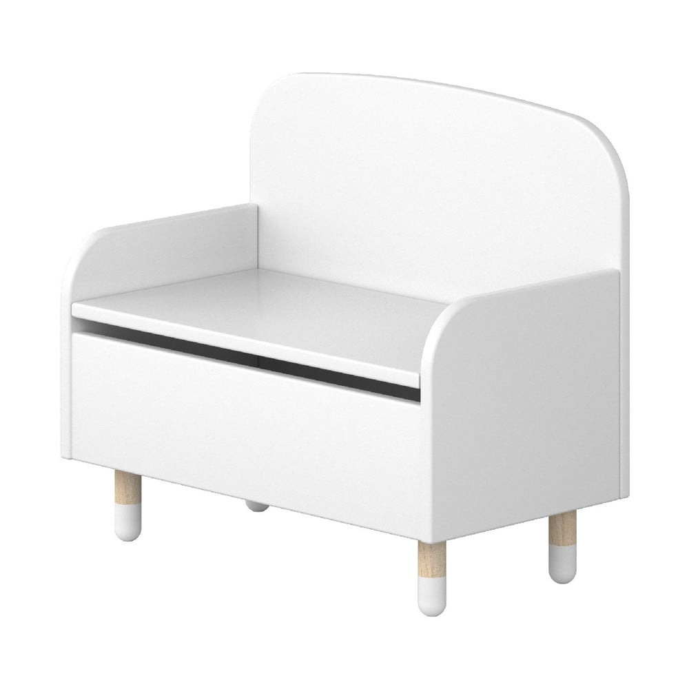 Biela úložná lavica s opierkou Flexa Dots