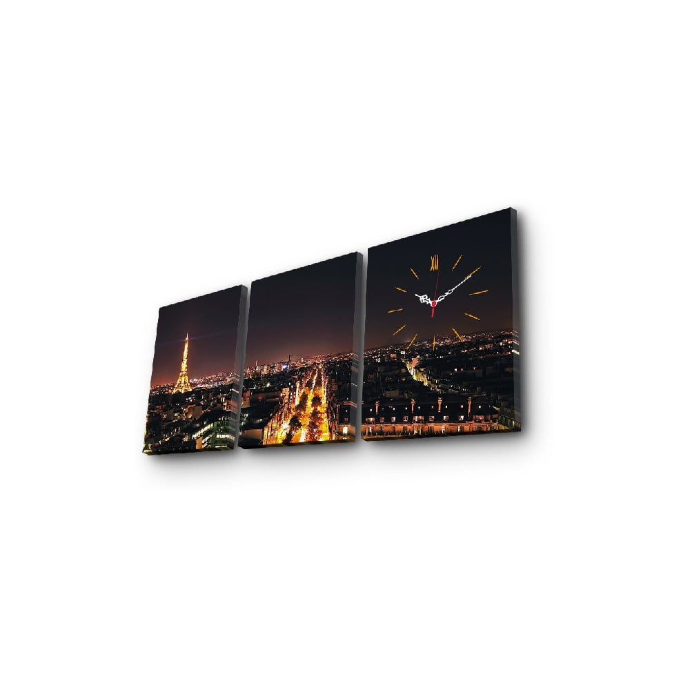 Nástenné obrazové hodiny Paríž 96 × 40 cm