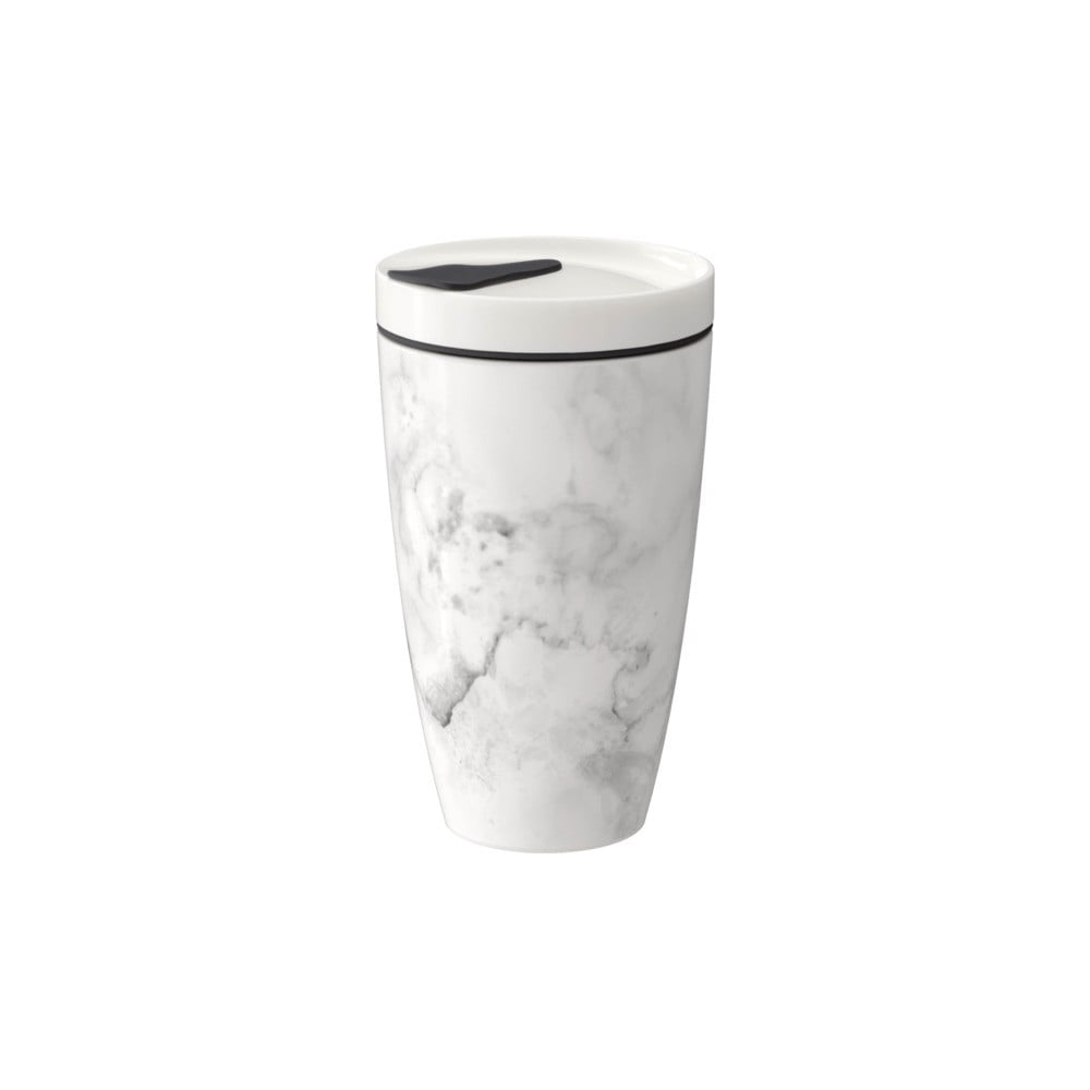 Sivo-biely porcelánový termohrnček Villeroy  Boch Like To Go 350 ml