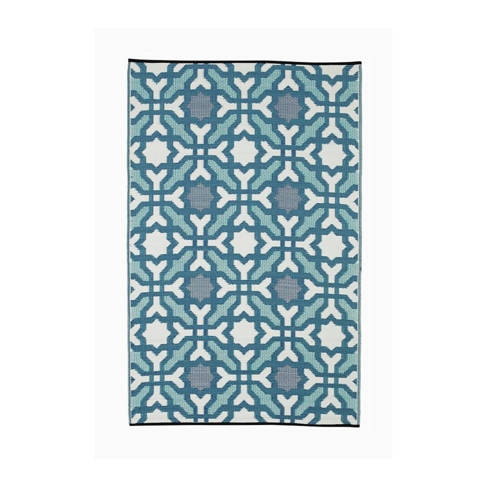 Modro-sivý obojstranný vonkajší koberec z recyklovaného plastu Fab Hab Seville 90 x 150 cm