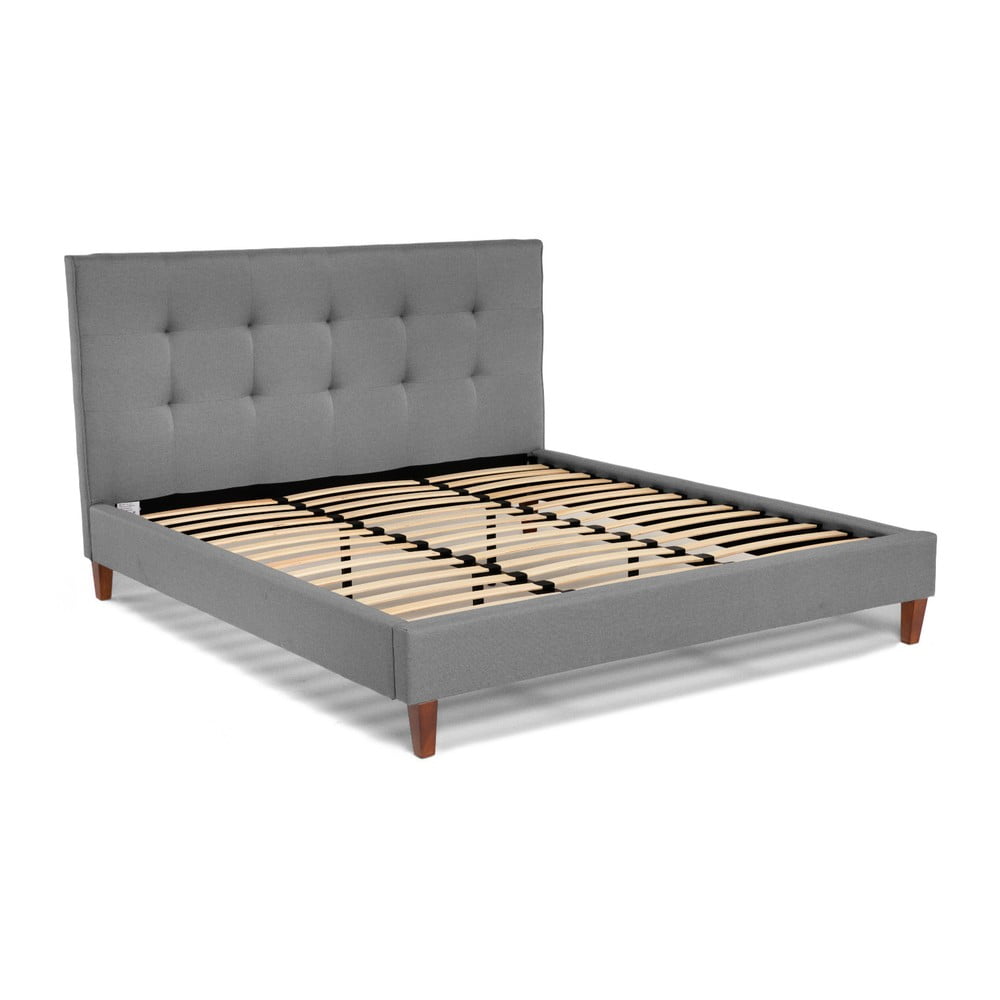 Sivá dvojlôžková posteľ Chez Ro Skagen 160 × 200 cm