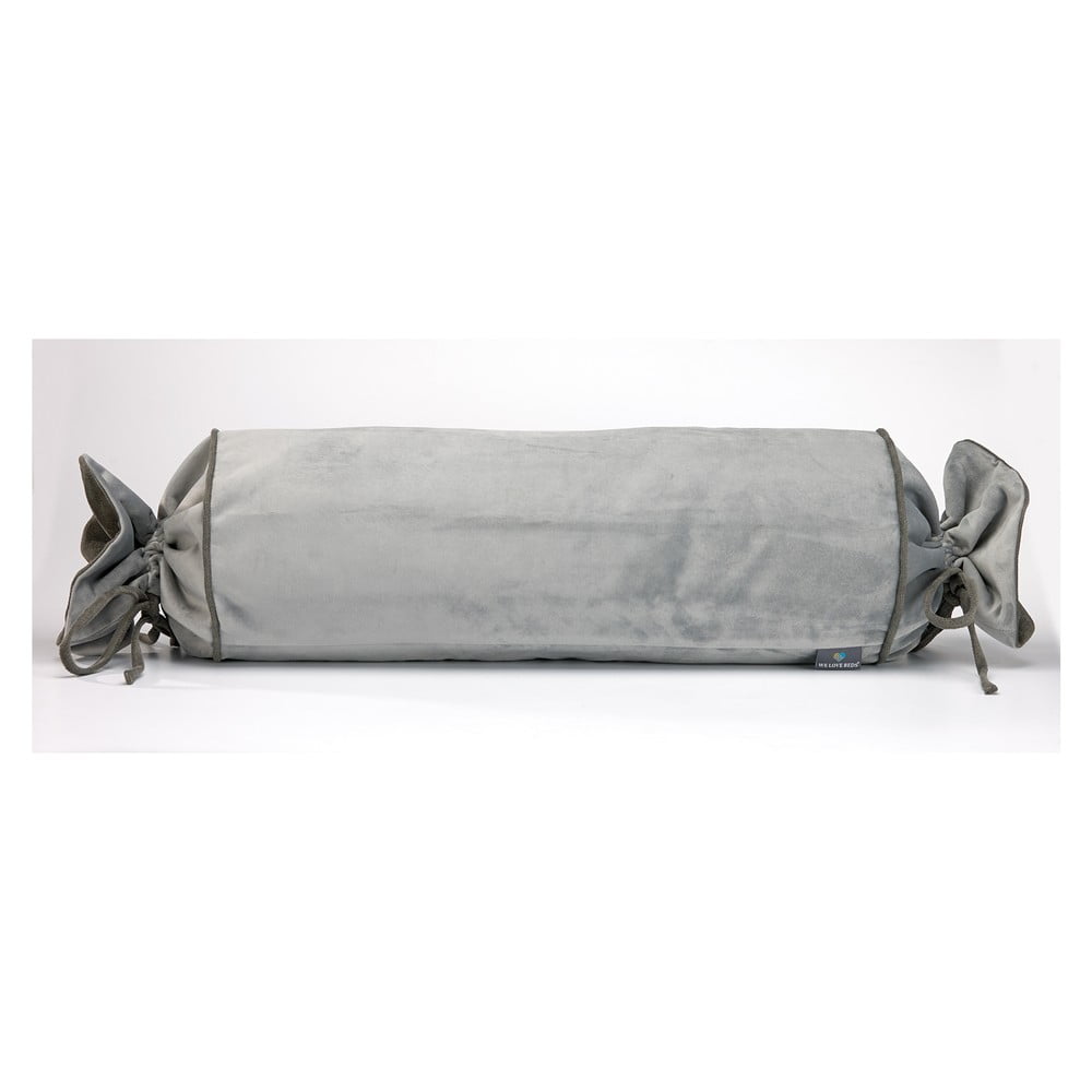 Sivá obliečka na vankúš WeLoveBeds Silver Candy Ø 20 × 58 cm