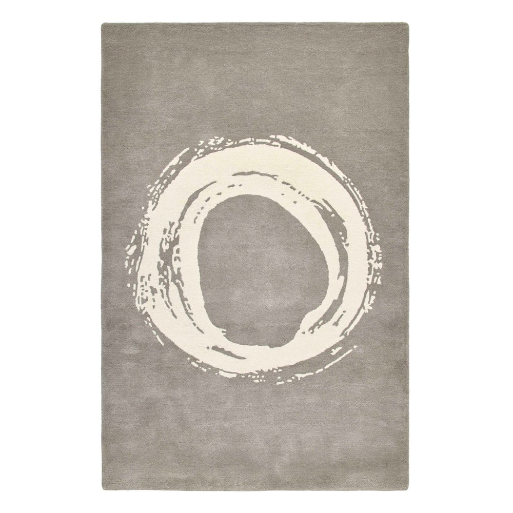 Sivý vlnený koberec Think Rugs Elements Circle 150 x 230 cm